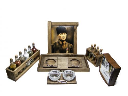 Özel İmzalı Masif Ahşap Set