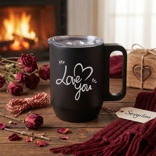 Sevgiler Gününe Özel - Love You Kulplu Bardak - Halkkitabevi