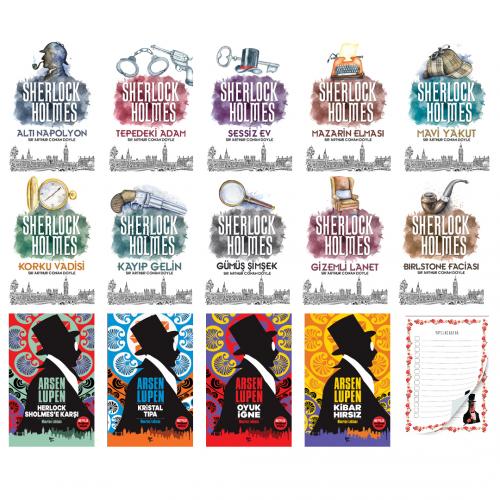 Sherlock Holmes 10 Kitap Arsen Lupen 4 Kitap ve Bloknot - Halkkitabevi