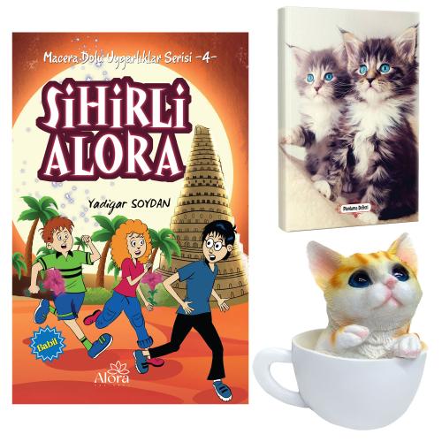 Sihirli Alora - Maviş Kediler Planlama Defteri ve Fincanda Kedi Kumbara