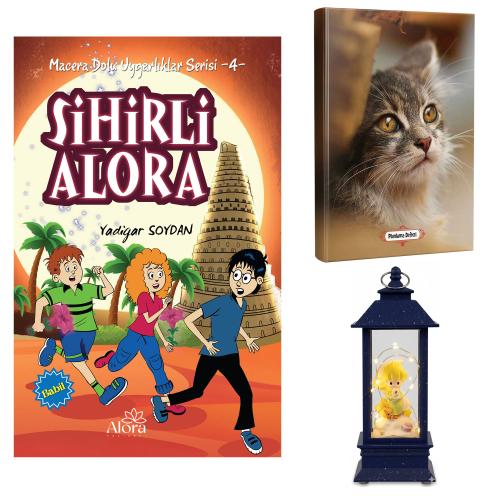 Sihirli Alora - Minik Kedi Planlama Defteri ve Küçük Prens Temalı Fener Tipi Işıklı Kar Küresi