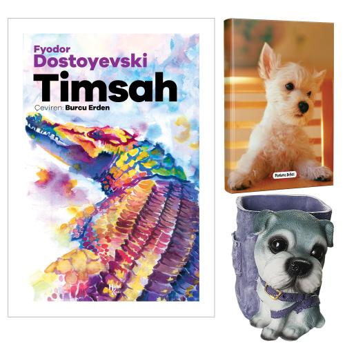 Timsah - Fyodor Dostoyevski ve Dekoratif Köpek Kalemlik - Pamuk Şeker Planlama Defteri