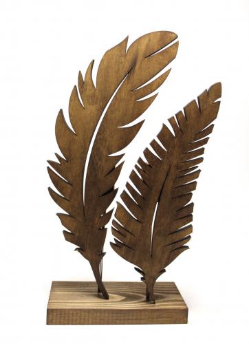 Tüy Desenli Dekoratif Ahşap Oda Süsü - Halkkitabevi