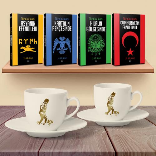 Türkün Tarihi Hediye Seti - Yaldızlı Kocatepe Fincan - Halkkitabevi