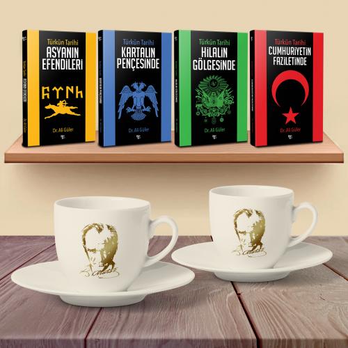 Türkün Tarihi Hediye Seti - Yaldızlı Portre Fincan