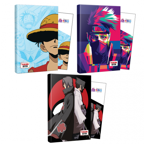 Üçlü Luffy-Naruto-Sasuke-Itachi Defter ve Ayraç - Halkkitabevi